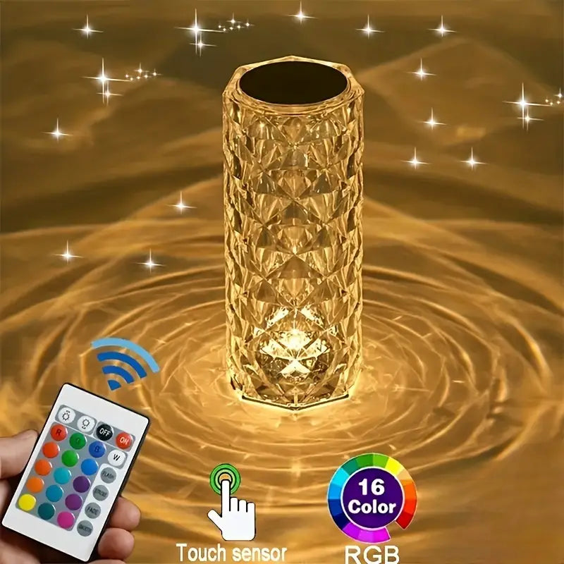 16 Color Crystal Lamp With Remote-Rechargeable