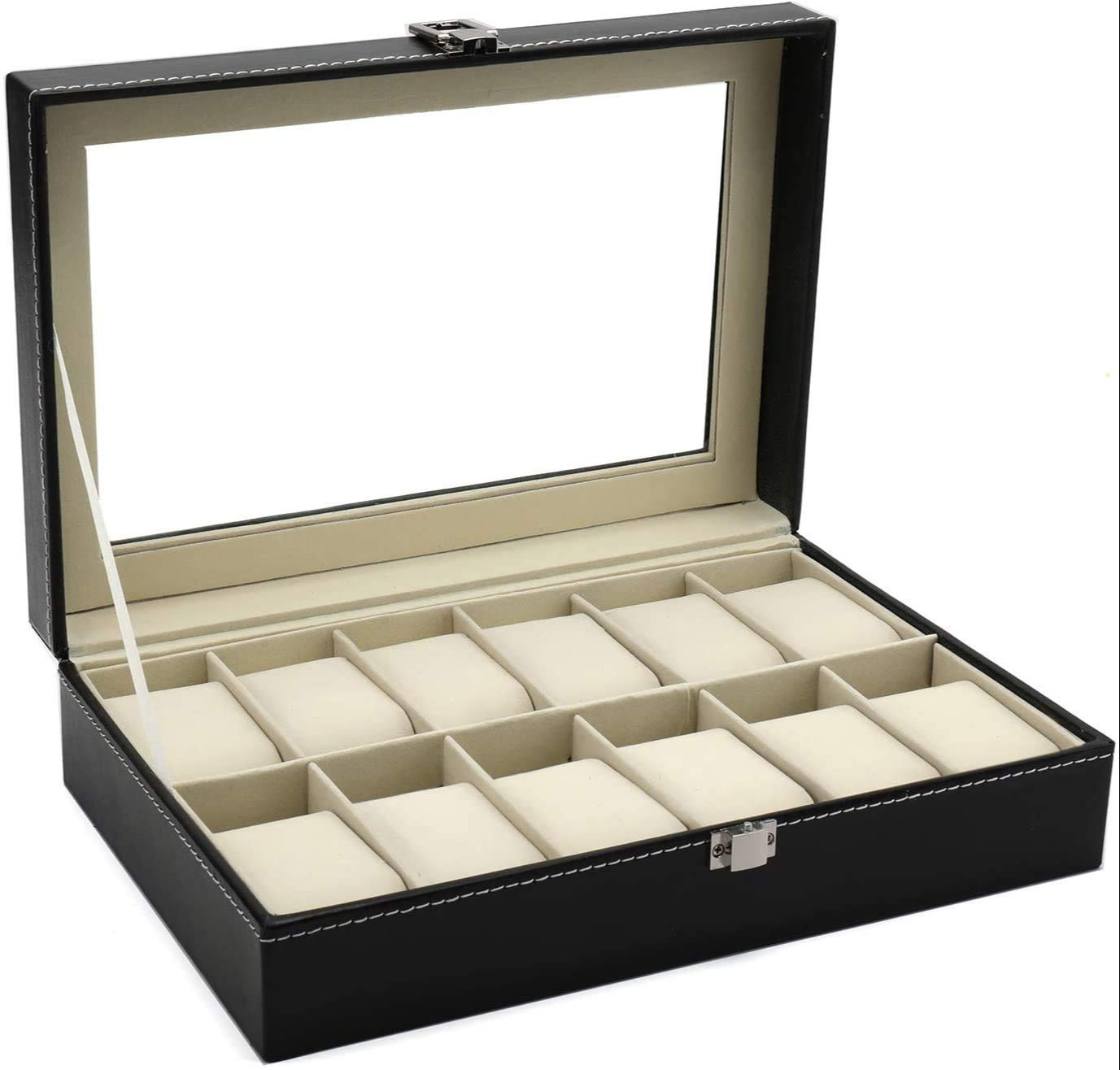 PU Leather Imported Premium Quality Watch Storage Box (12 Slots)