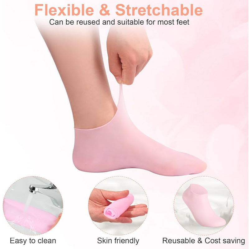Silicone Reusable Moisturizing Gel Socks Pair