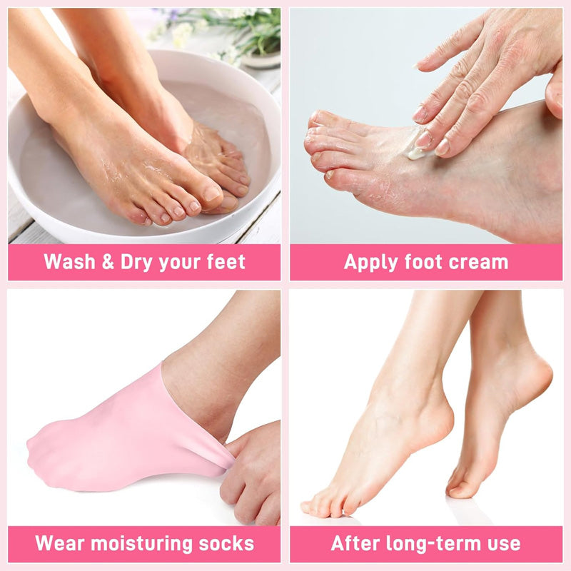 Silicone Reusable Moisturizing Gel Socks Pair