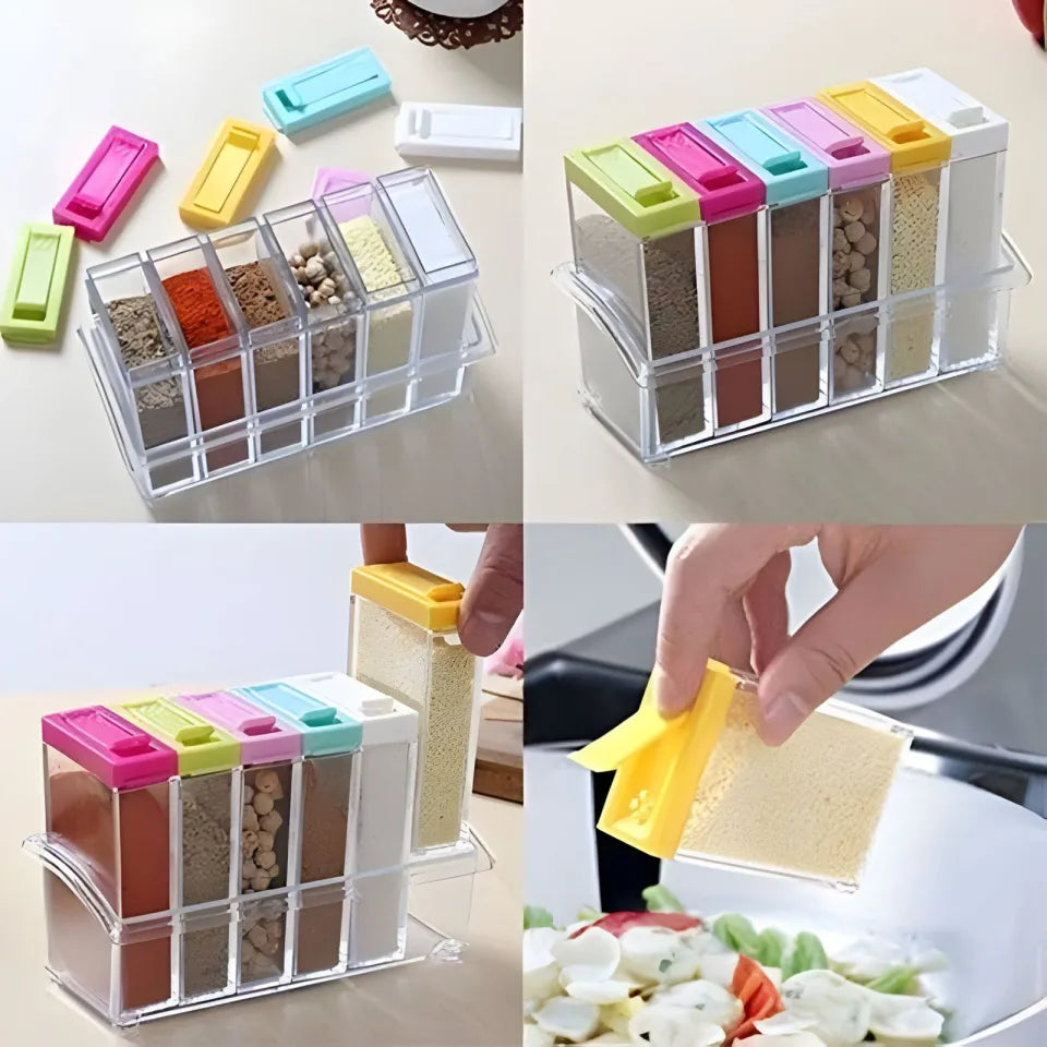 Transparent Seasoning Spice Jars (Set of 6)
