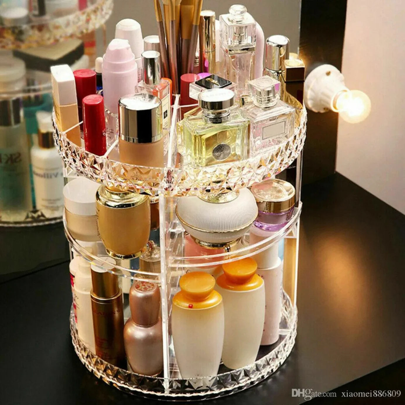 360 Rotation Crystal Cosmetic Organizer