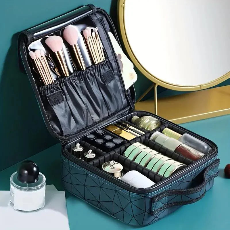 Diamond Cut Cosmetic Bag, Travel Makeup Pouch & Cosmetic Organizer