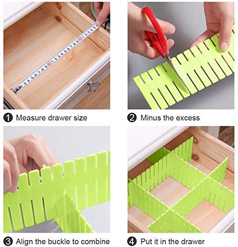 Adjustable Drawer Organizer and Divider (Pack of 4)