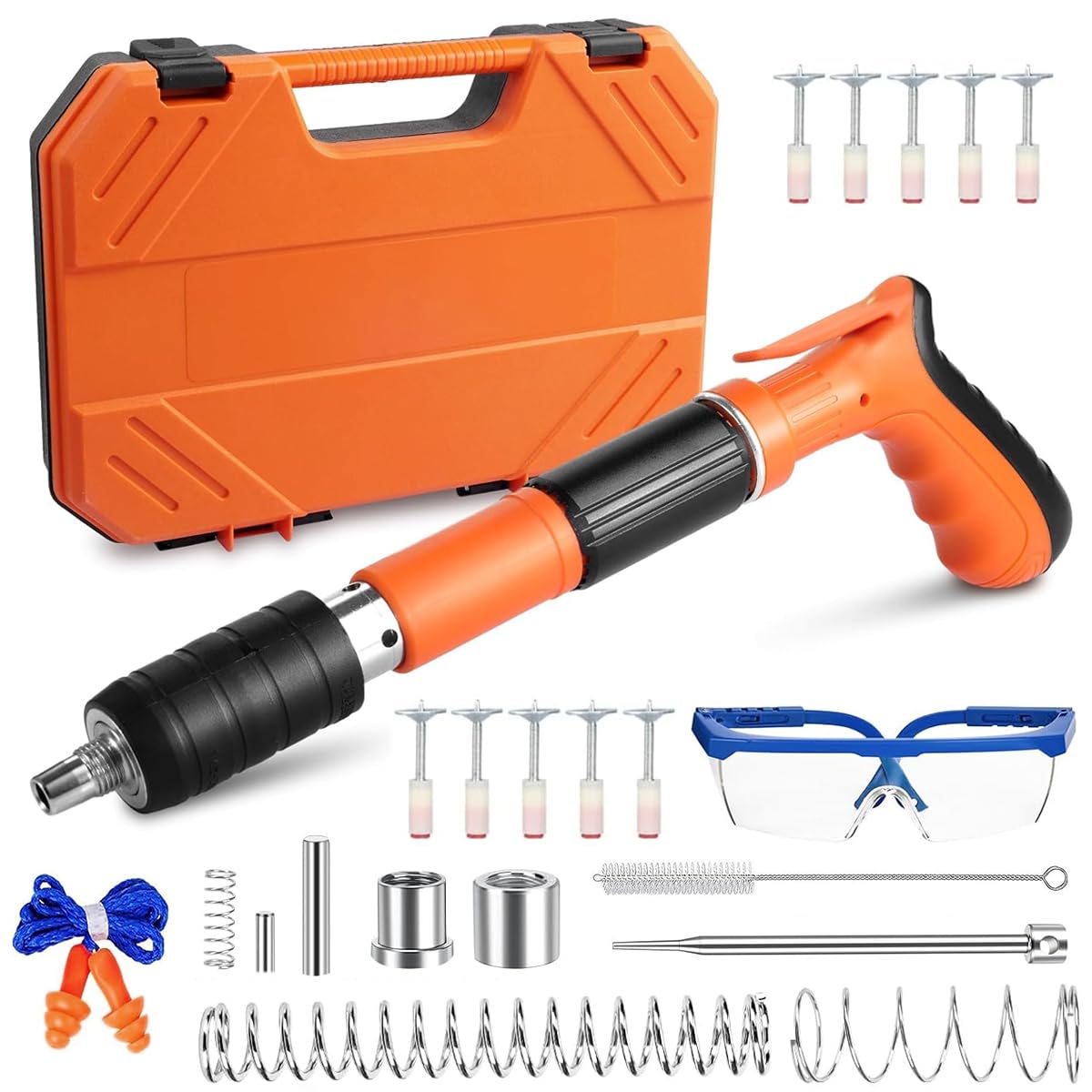 Heavy-Duty Concrete Nail Gun Kit with 10 Free Nails