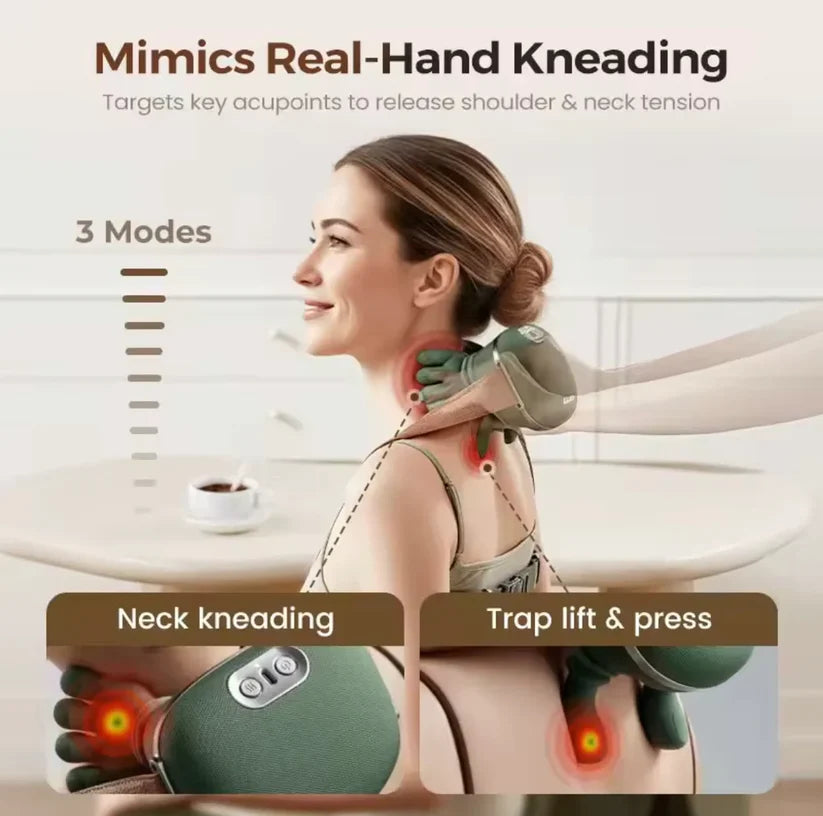 Heated Pillow Neck And Back Shoulder Massager