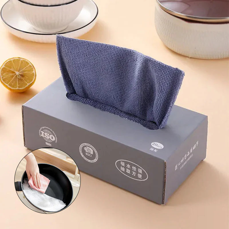 1 Box (20pcs) Microfiber Cleaning Cloths – Reusable & Multi-Purpose