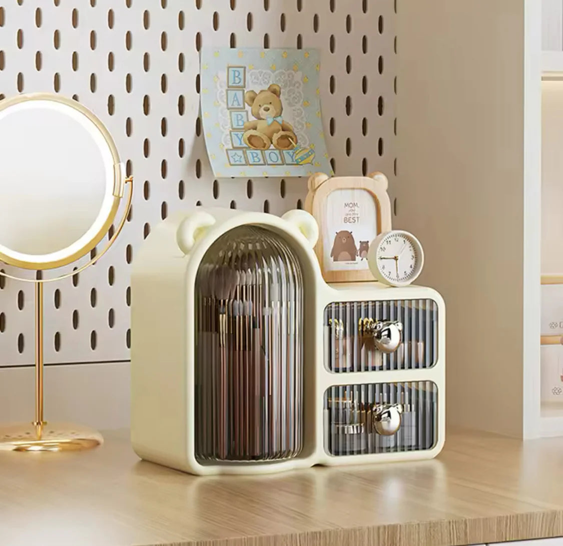 Bear Plastic Cosmetic Organizer with Drawers