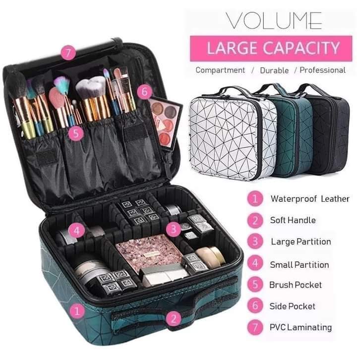Diamond Cut Cosmetic Bag, Travel Makeup Pouch & Cosmetic Organizer