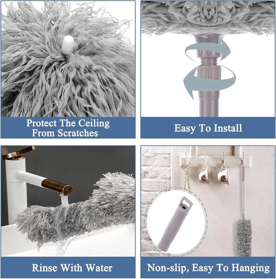 Foldable Cleaning Grey Duster (Premium Quality) (Big Size)