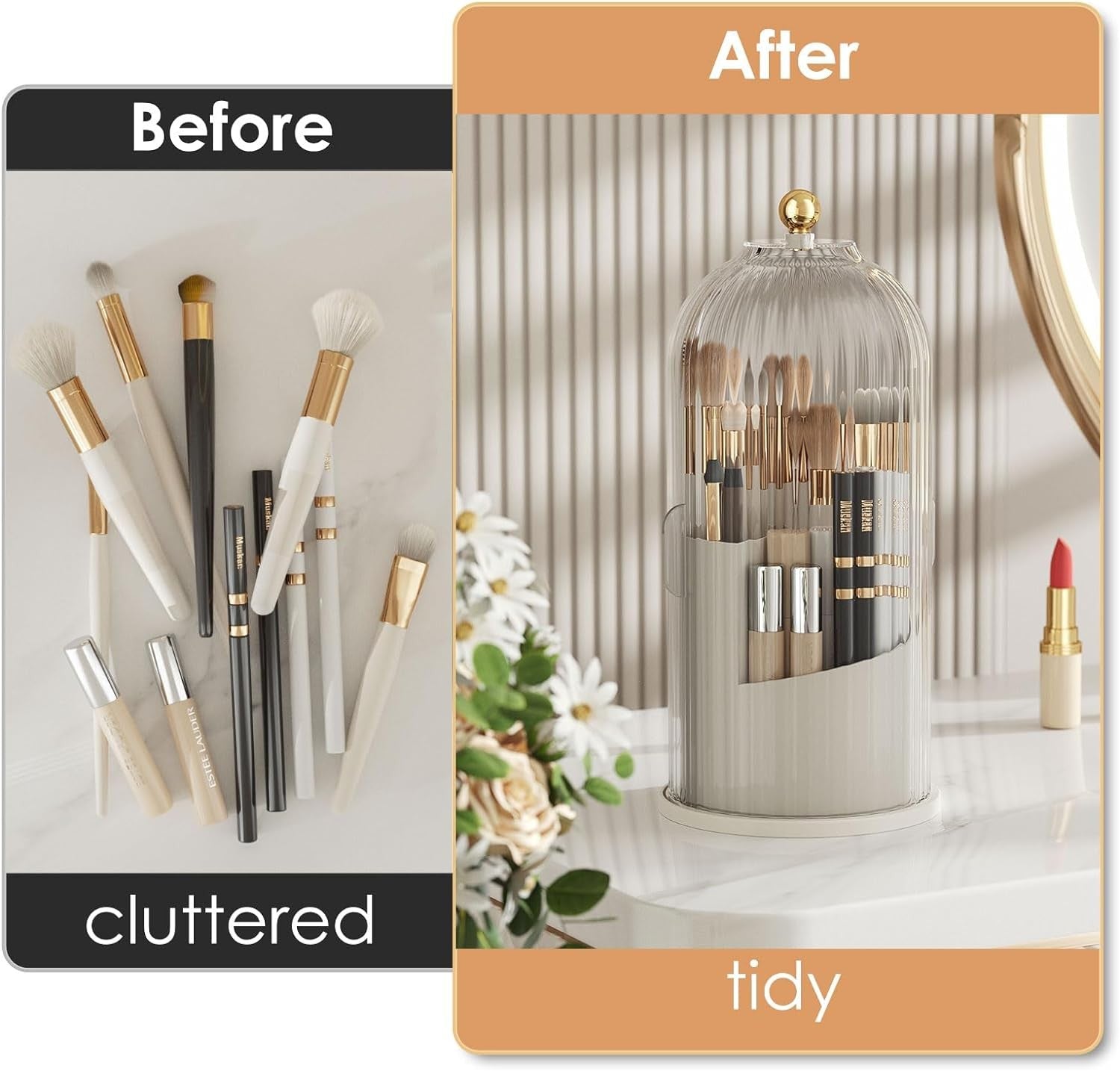 Dust Proof Rotating Luxury Brush Holder