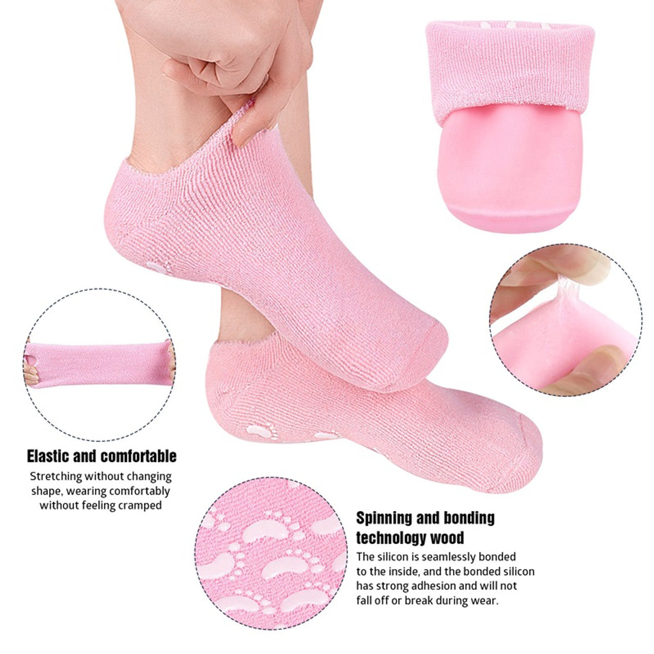 Reusable Moisturizing Gel Socks Pair