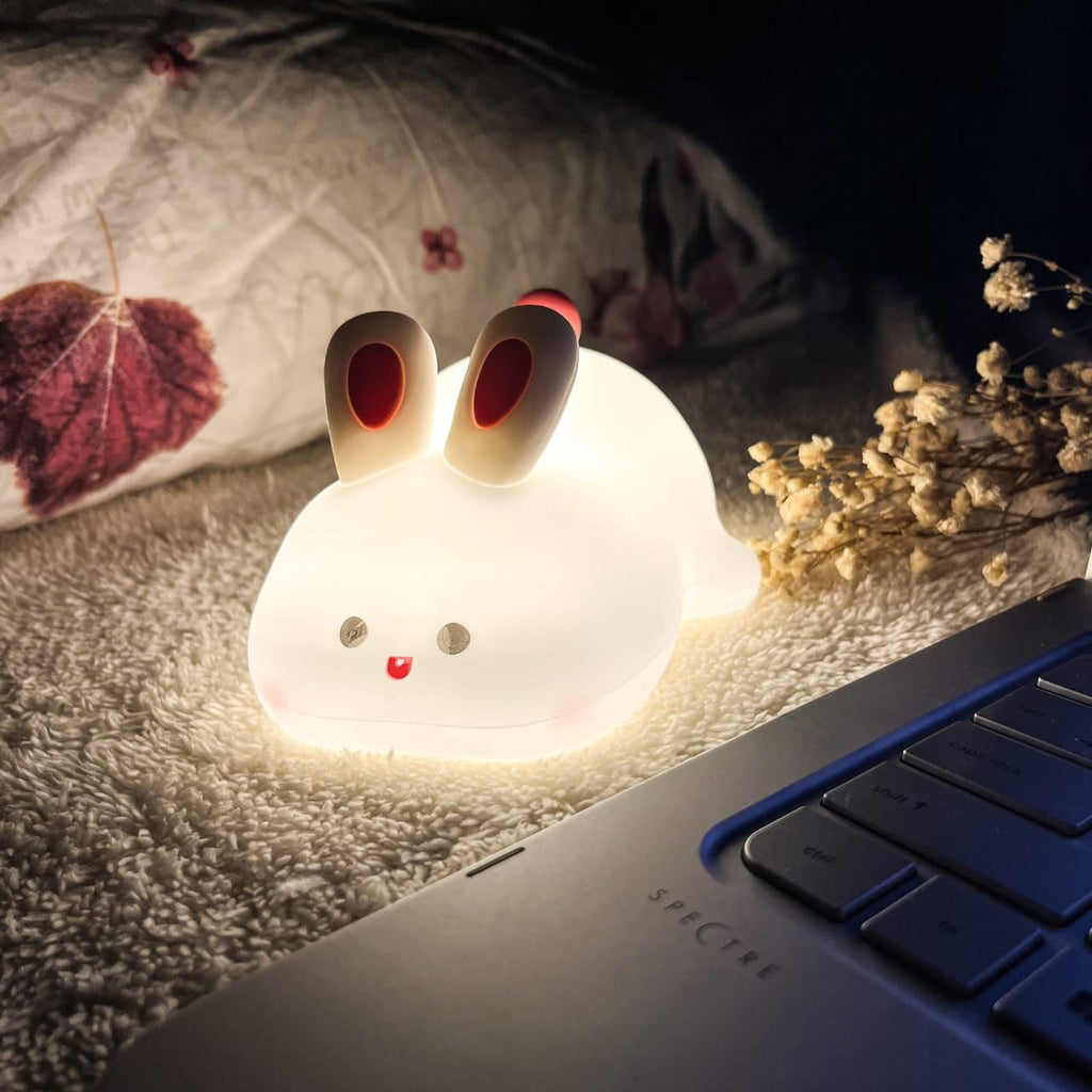 Cute Rabbit Pat Lamp-Silicone Touch Night Lamp For Decor