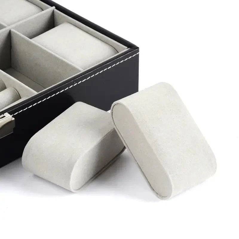 PU Leather Watch, Ring & Jewelry Organizer Lockable Storage Box (Imported)