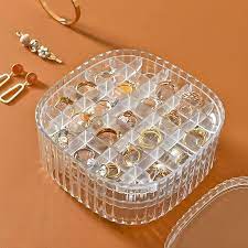 3 Layer Transparent Crystal Jewelry Storage Organizer