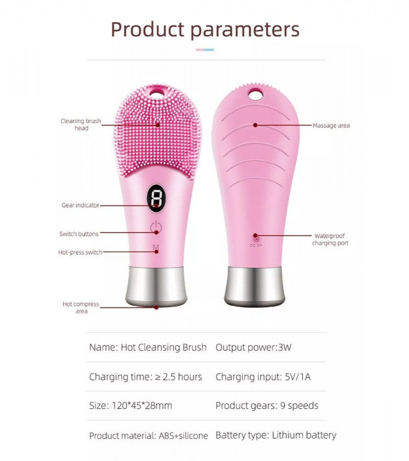 Electric Ultrasonic Skin Sonic Scrubber Facial Brush Cleaner