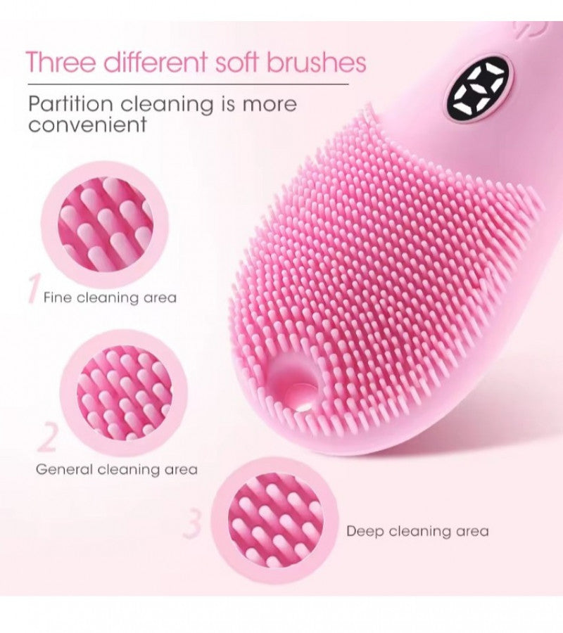 Electric Ultrasonic Skin Sonic Scrubber Facial Brush Cleaner
